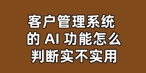 客户管理系统 的 AI 功能怎么判断实不实用